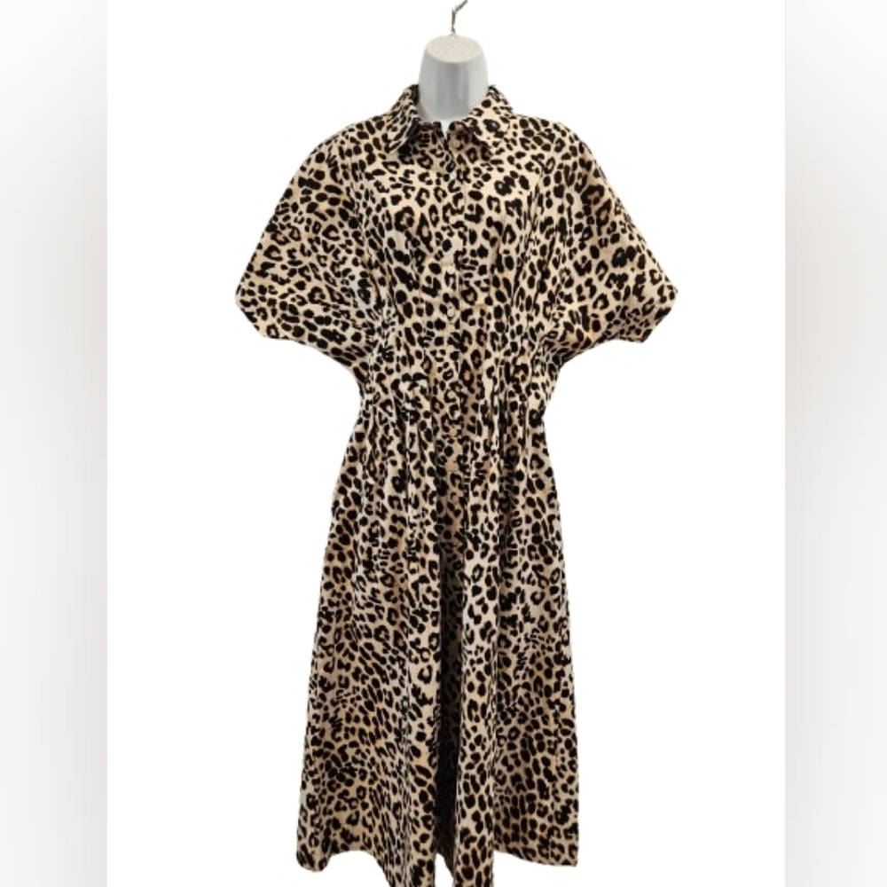 Anthropologie Exquise Tobie Animal Print Maxi Dress Pockets - Picture 3 of 15